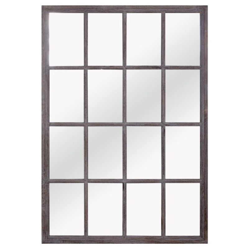 Espejo Ventana Madera Color Oscuro 86 X 126 Cm