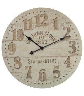 Reloj Pared Madera 60x8x60 - Reloj de pared redondo de madera con minutero negro.Medidas: 60x8x60 cmReferencia: 7880 - 29,00 €