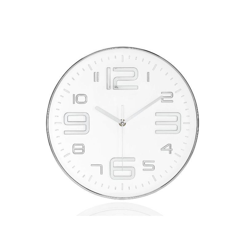 Reloj De Pared Plata Fondo Blanco https://regaloscircus.com