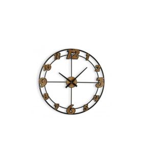 Reloj Pared Redondo Metal Negro Madera Marrón 60x4.5x60 - Reloj de pared redondo con estructura de metal color negro y números de madera marrón.✓ Material: mdf, metal.✓ Color: negro, marrón.✓ Altura: 60 cm.✓ Fondo: 4,5 cm.✓ Ancho: 60 cm.✓ Peso: 4 kg.Referencia: 19048 - 79,00 €