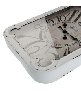 Reloj Pared Ramlaf Cuadrado Blanco Metal 40x6.5x74