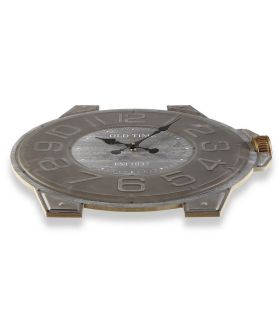 Reloj Pared Tránsita De Pulsera Madera Metal Gris 58x4.5x60