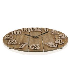 Reloj Pared Danel Redondo Madera Tapa Tonel 60x6x60