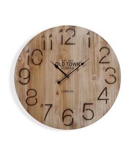 Reloj Pared Redondo Old Town 58x4x58 - Reloj deco de pared redondo de madera marrón claro.Largo: 58 cm.Ancho: 4.5 cm.Alto: 58 cm.Diámetro: 58 cm.Material: Madera.Peso: 2.08 kg.Referencia: 7818 - 39,00 €